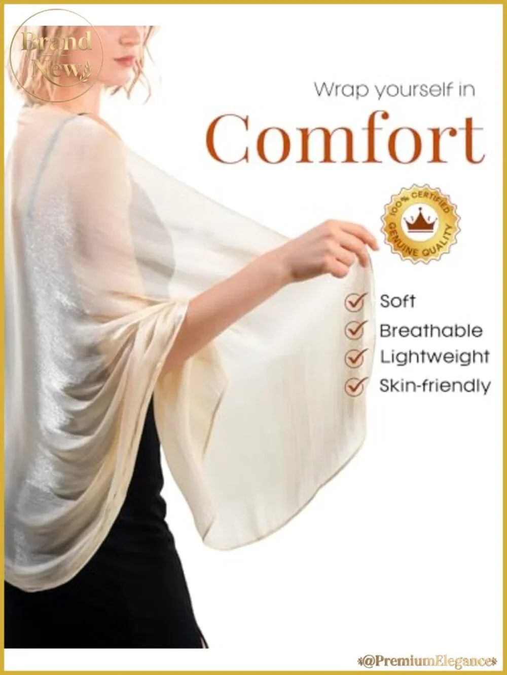 Silk-Like Shawl Wrap for Evening Dresses Wedding Party Bridesmaid